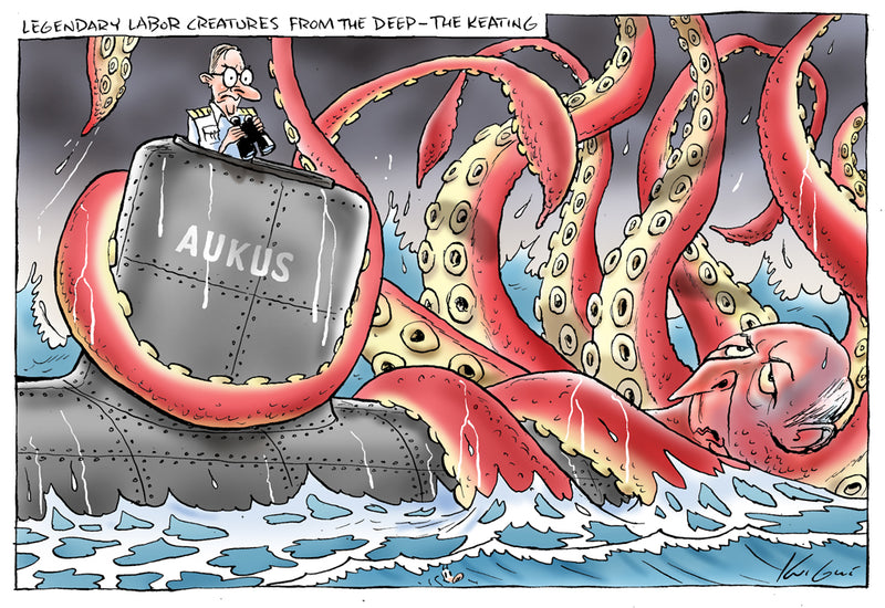 Paul Keating Attacks Subs Pact | Australian Political Cartoon