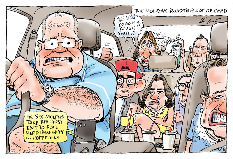 Road Trip Out of Covid | Australian Political Cartoon