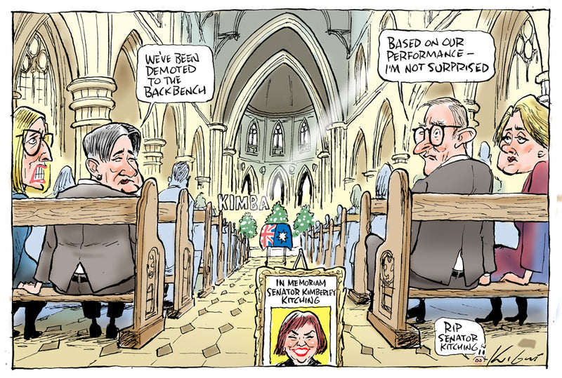 Senator Kimberly Kitching's Funeral | Australian Political Cartoon