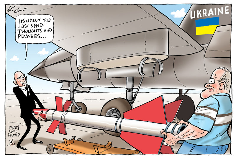 Sending weapons to Ukraine | International Political Cartoon