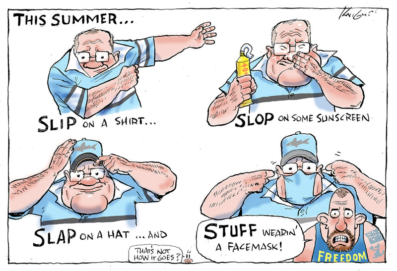 Slip Slop Slap this Summer | Covid 19 Cartoon