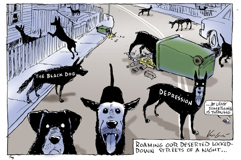 The Black Dogs of Lockdown | Covid 19 Cartoon