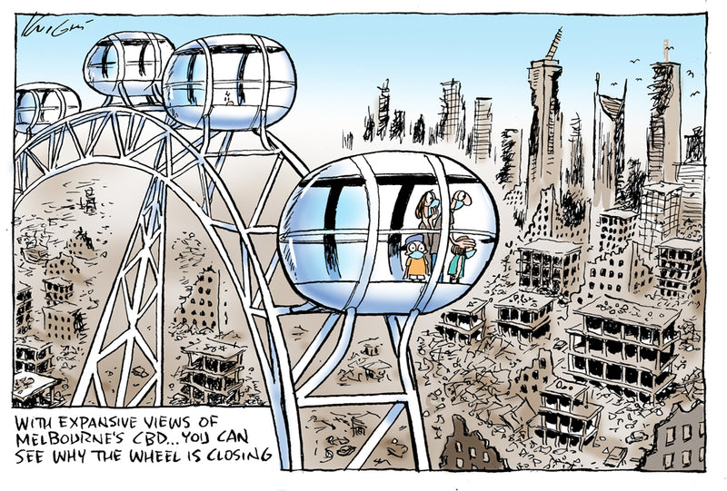 The Melbourne Observation Wheel Closes | Covid 19 Cartoon