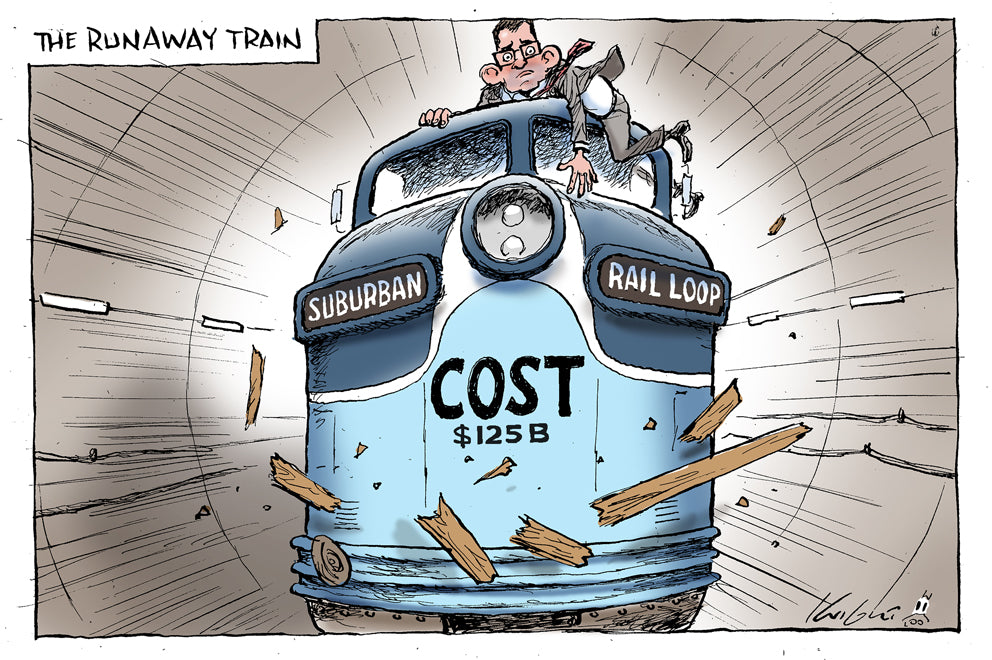 The Suburban Rail Loop | Australian Political Cartoon – Knight Cartoons