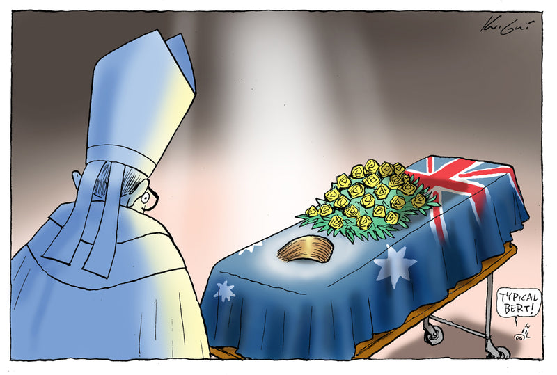 The Funeral of Aussie TV Legend Bert Newton | Celebrity Cartoon