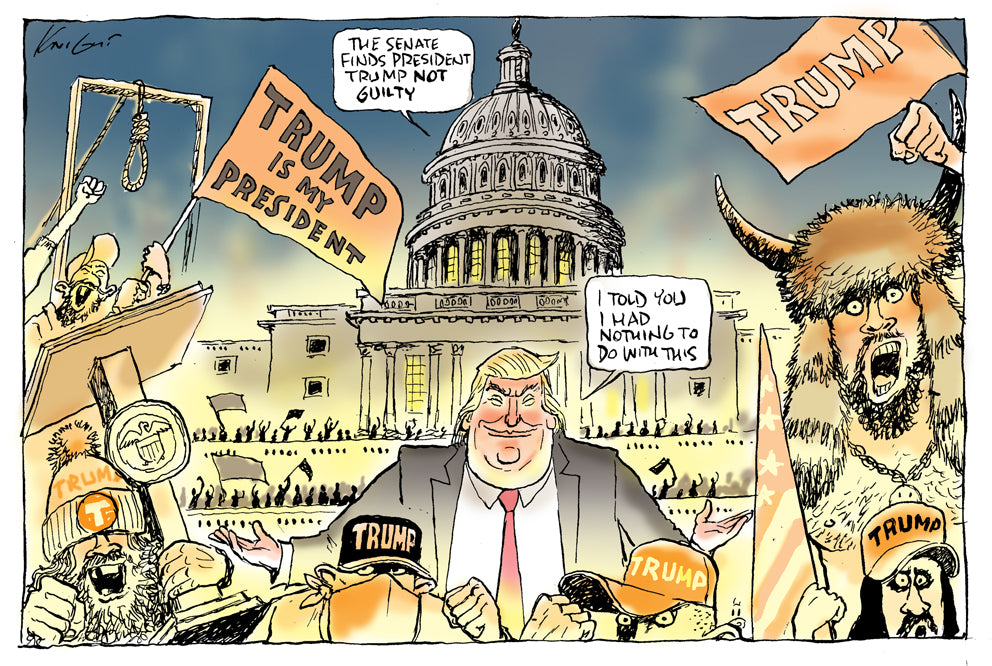 Political Cartoon Riot Trump Cleared of Capitol Hill Riots | International Political Cartoon ...