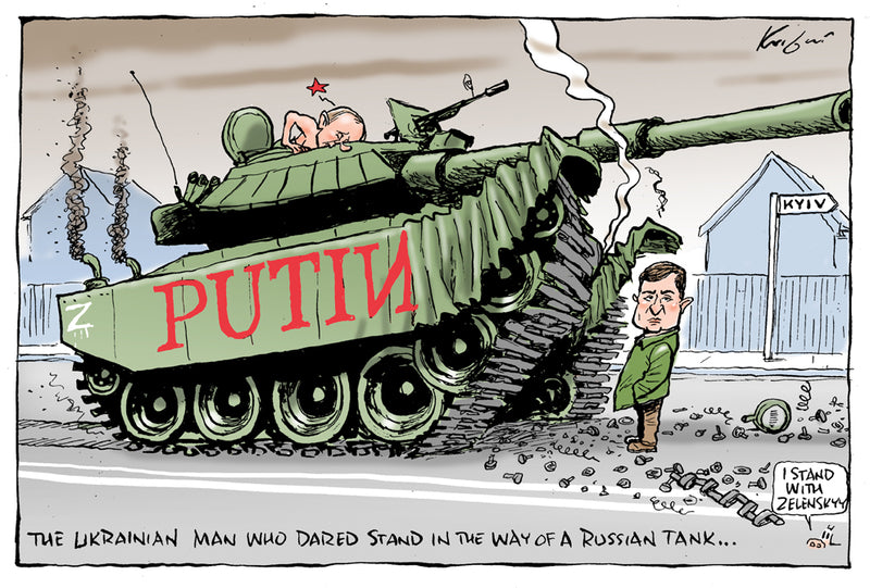 Ukraine's President Zelenskyy | International Political Cartoon