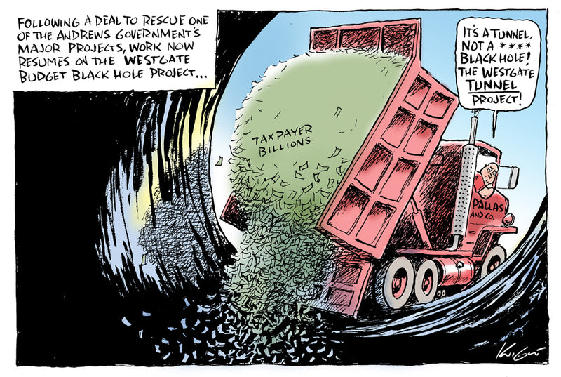 Westgate Tunnel Project Blowout | Australian Political Cartoon
