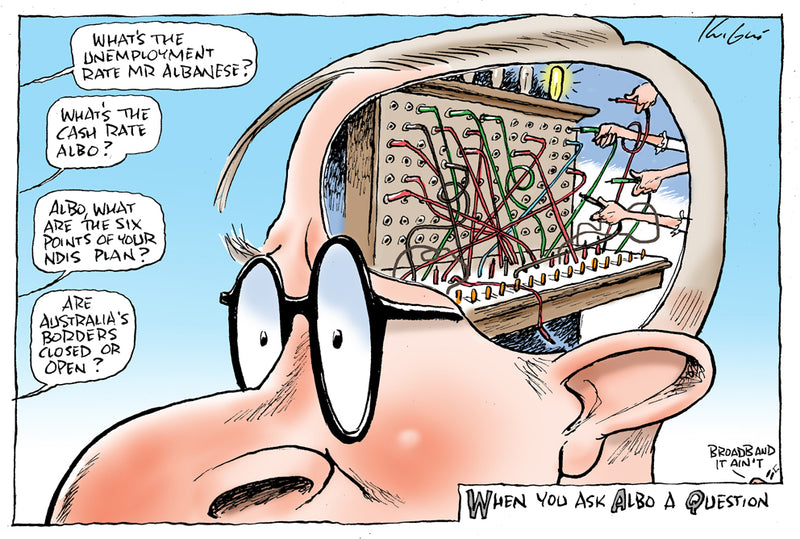 When Albo is asked a question | Australian Political Cartoon
